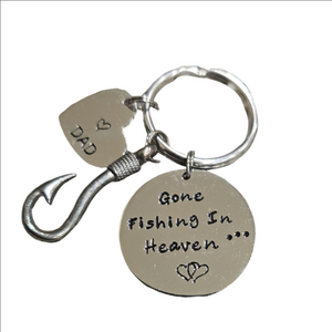 Fishing in Heaven Memorial Keychain